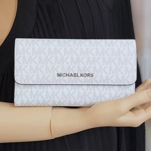 Michael Kors Jet Set Trifold LG Wallet White